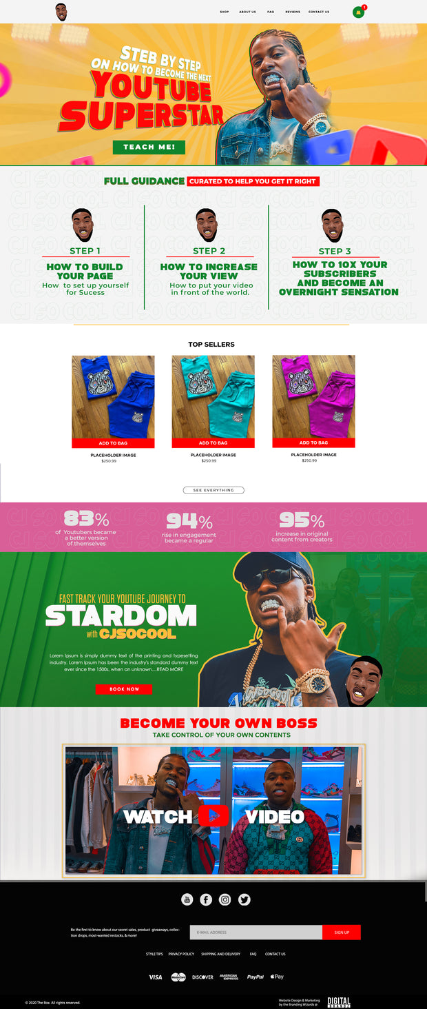 Website + Marketing Package $5,000 – $50,000 (TBD)