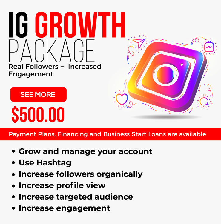 IG growth package Real Followers + Increased Engagement.